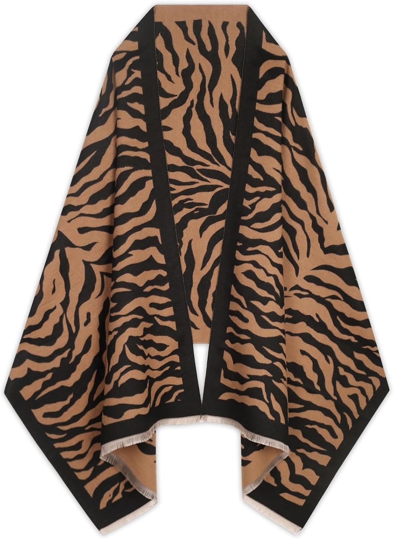 EXTREE Scarfs for Women Pashmina Silky Shawl Wrap for Evening Dressing Blanket Open Front Poncho Cape - Image 1